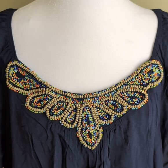 Cato Woman 22/24 Flutter Sleeve Beaded Blouse, NEW - Picture 2 of 10